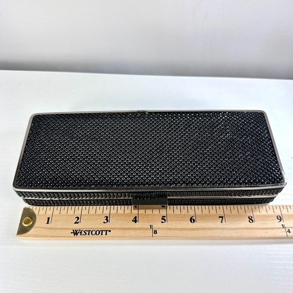 Whiting & Davis Beaded Mesh Clutch in Black/Silver - Picture 8 of 12